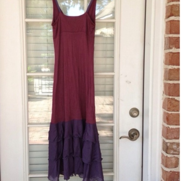 Lux wine dress with purple ruffles - Picture 3 of 4